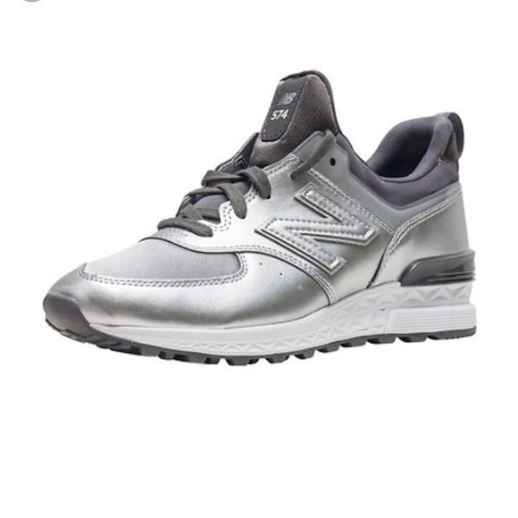 new balance 574 silver metallic